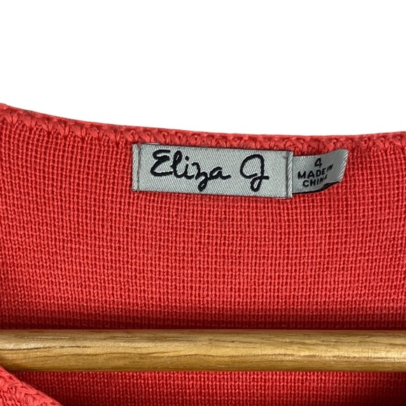 Eliza J Knit Dress Women’s Size 4 Striped Sweater Gray Black Gray Colorblock - Picture 8 of 10